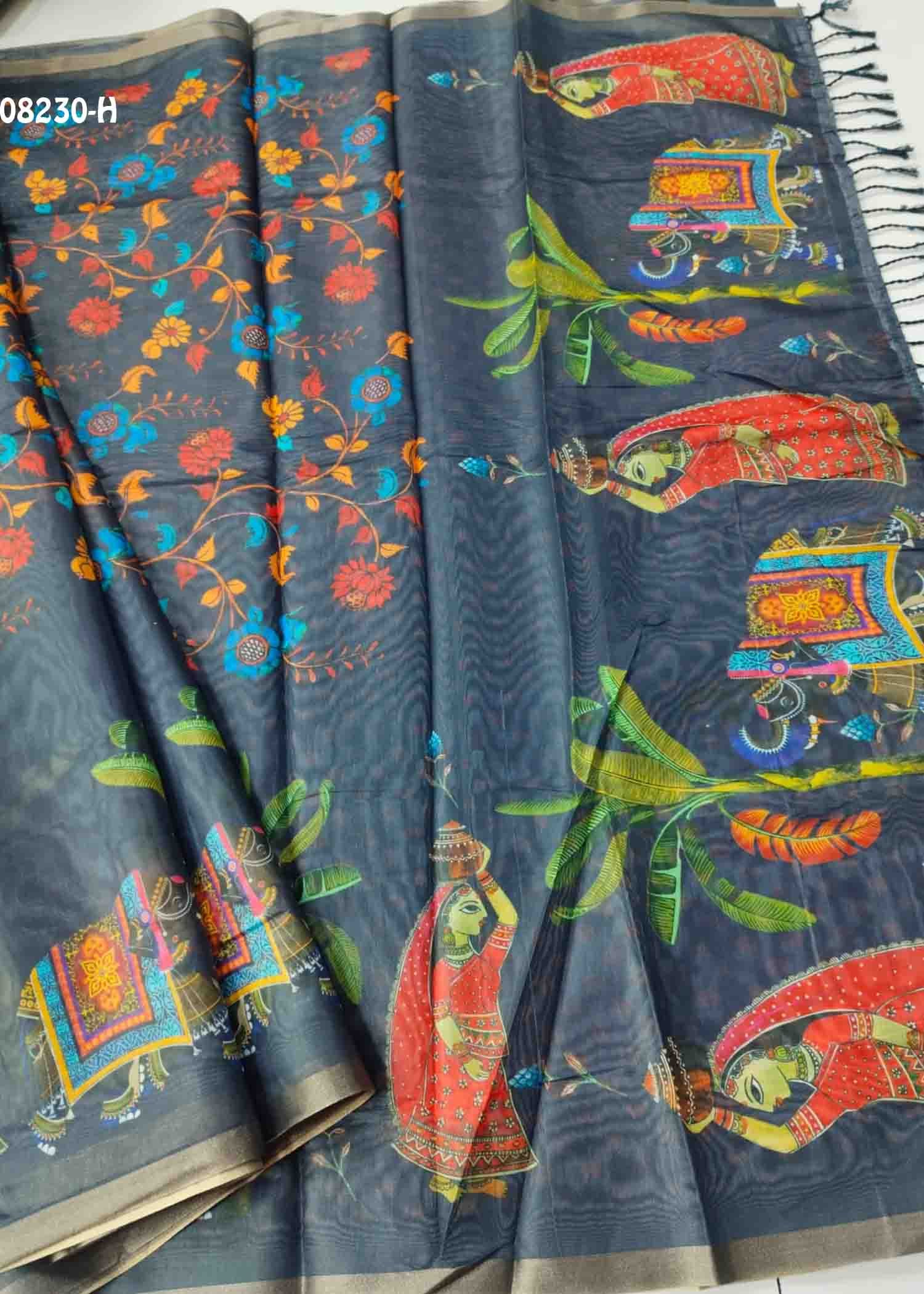 Radhika - 08230-H Black Color Excellent Fancy Cotton Saree CM1441510 (LR4C)