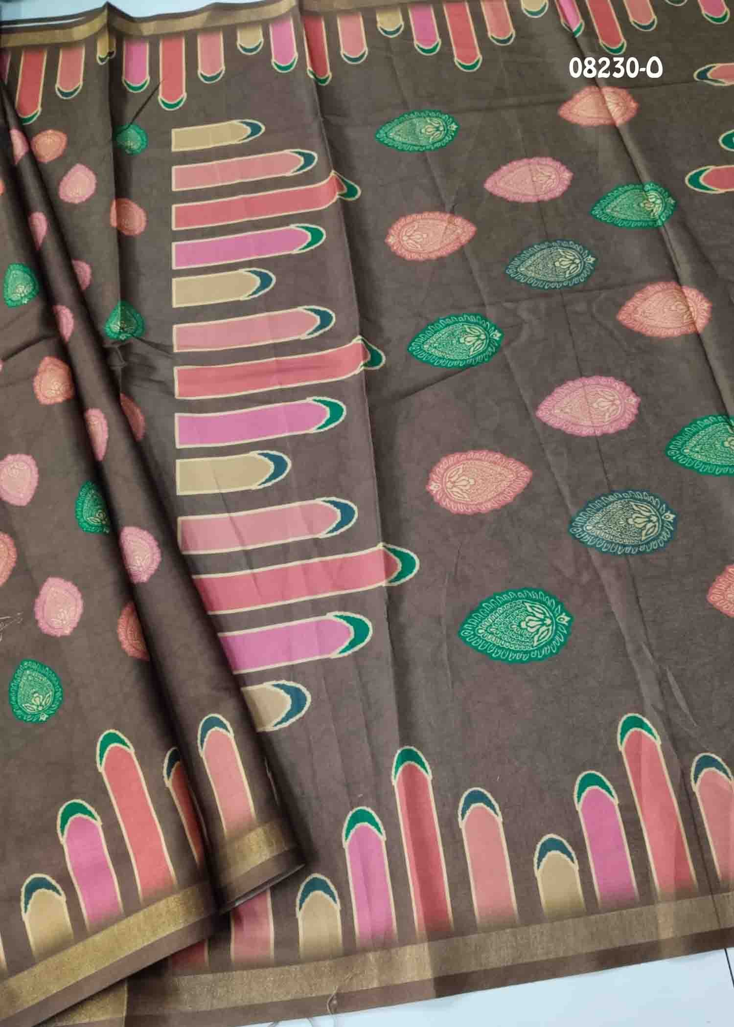 Radhika - 08230-O Brown Color Excellent Fancy Cotton Saree CM1441510 (LR4C)