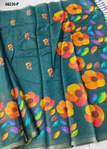 Radhika - 08230-P  PeacockBlue  Color Excellent Fancy Cotton Saree CM1441510 (LR4C)