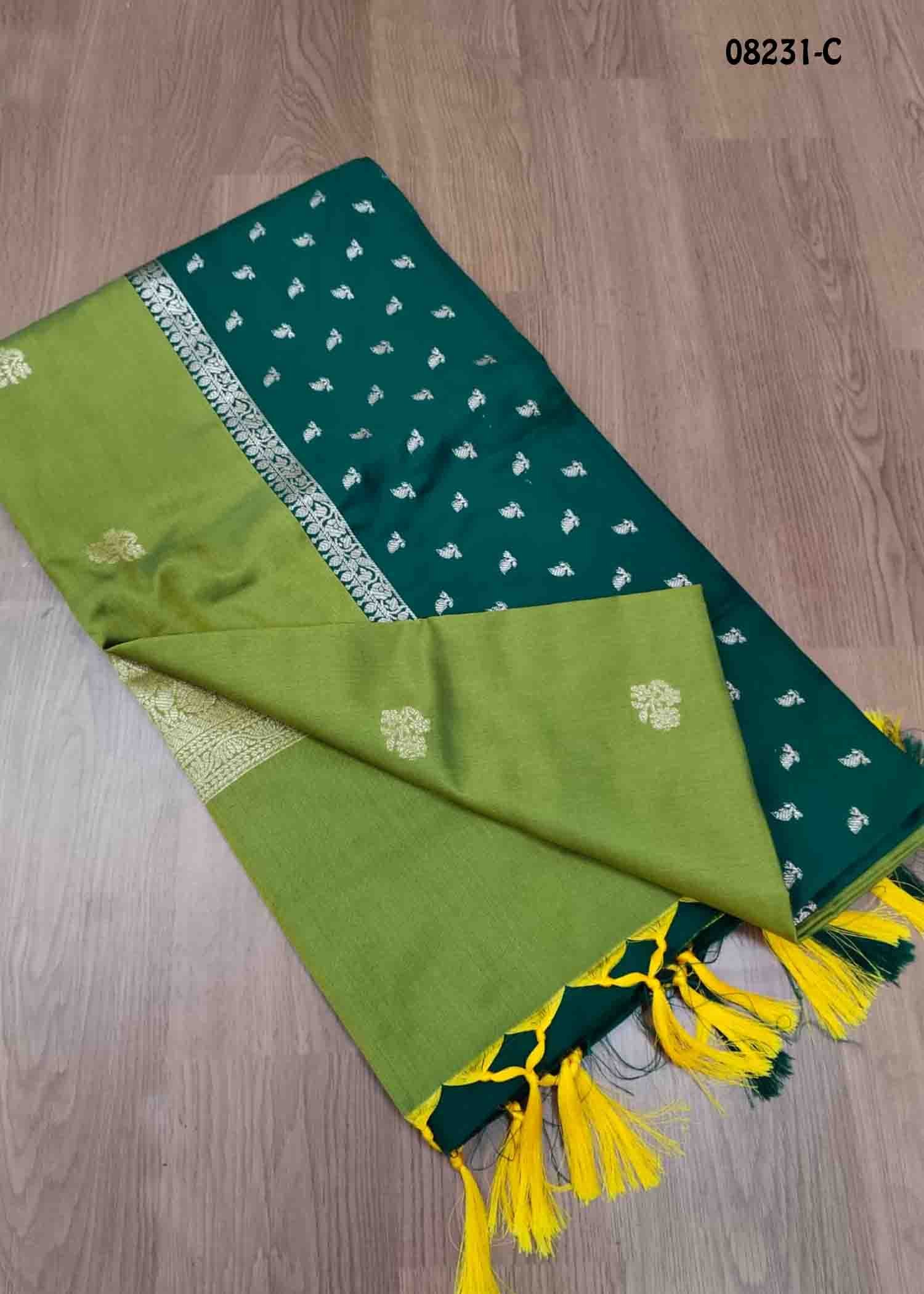 Pooja - 08231-C Green Color Traditional Semi Soft Silk Saree CM1452559 (LR4B)
