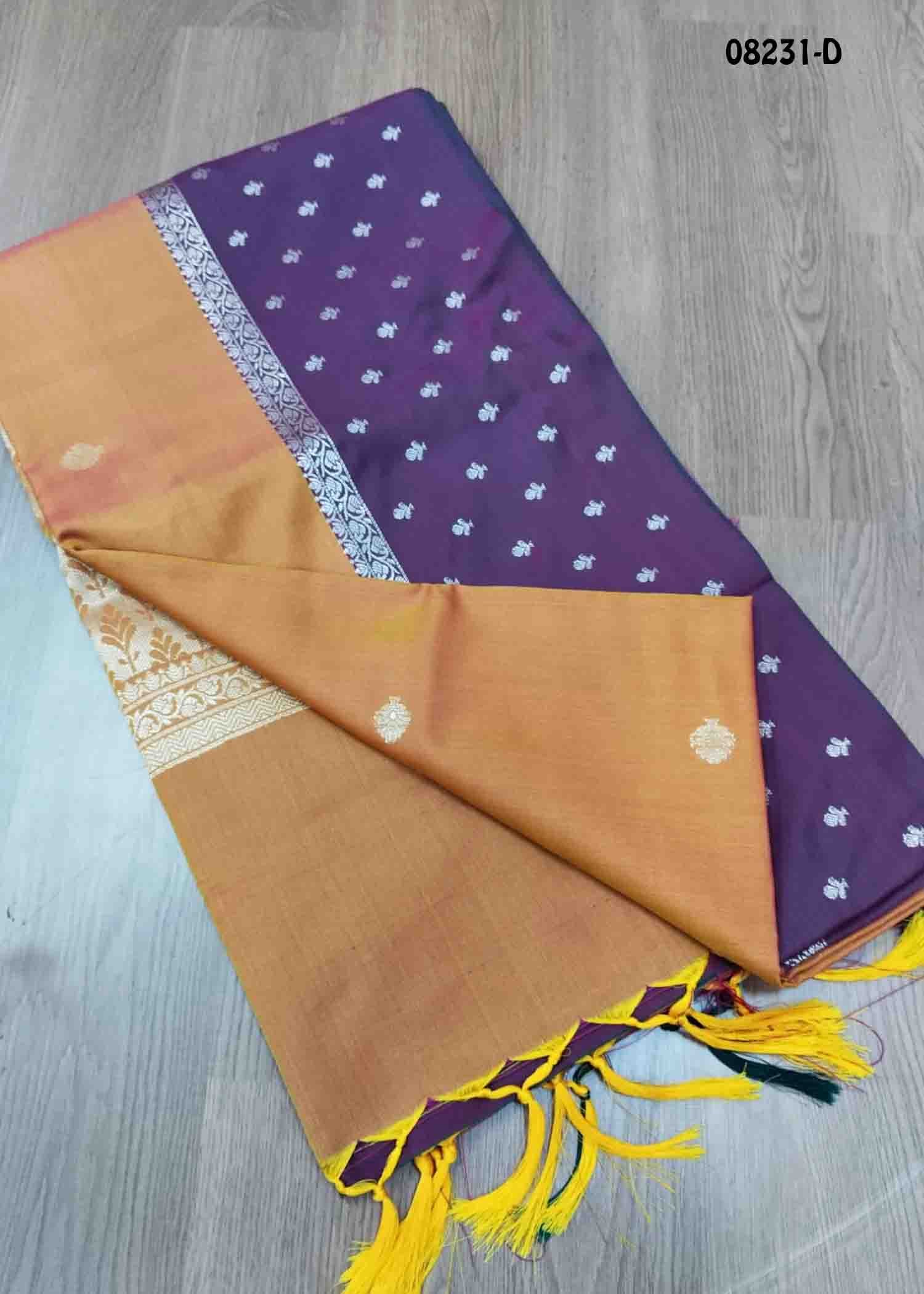 Pooja - 08231-D Orange Color Traditional Semi Soft Silk Saree CM1452559 (LR4B)