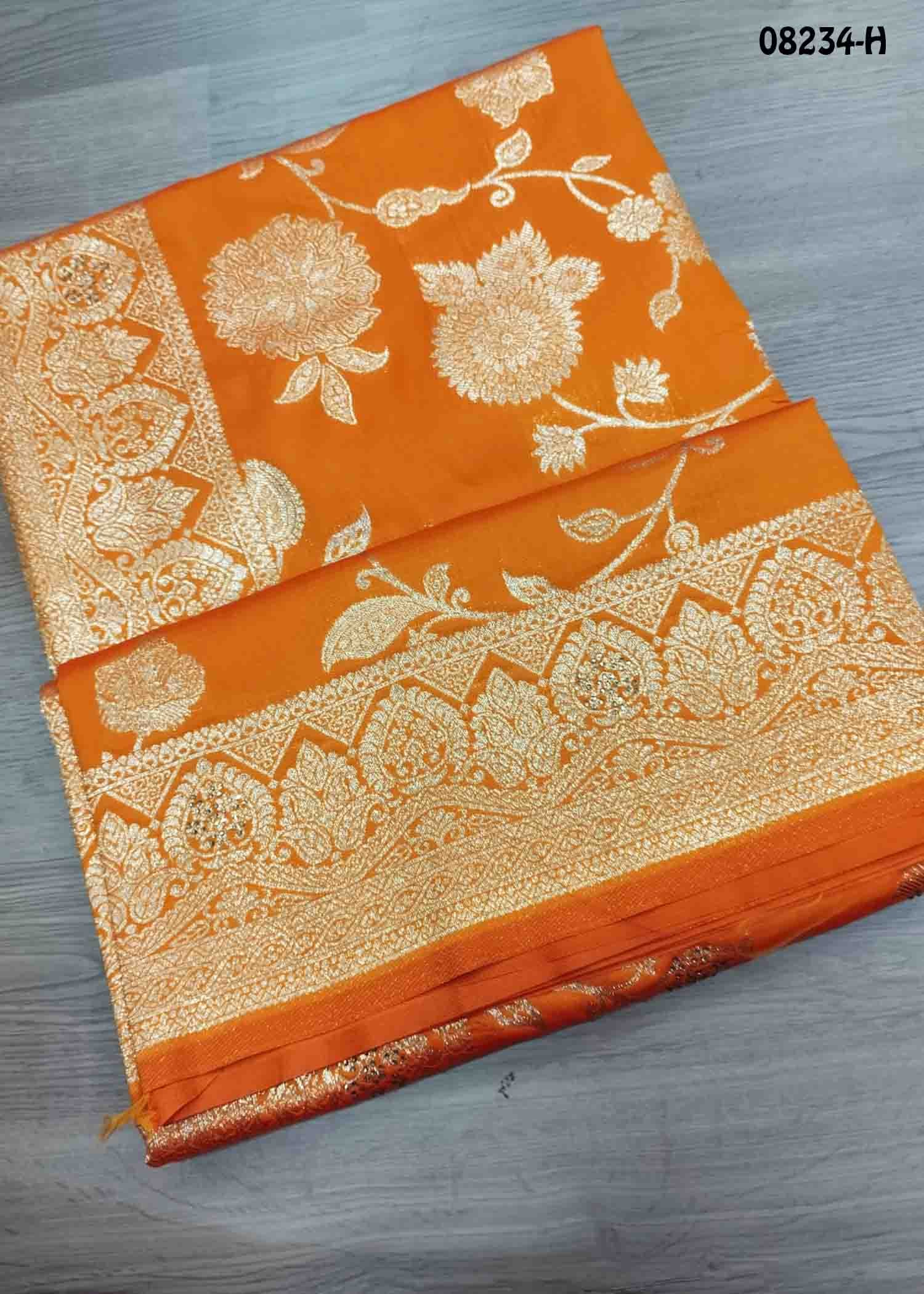 Manimegalai - 08234-H Mustard Color Traditional Banaras Saree CM1449489 (RR1B)