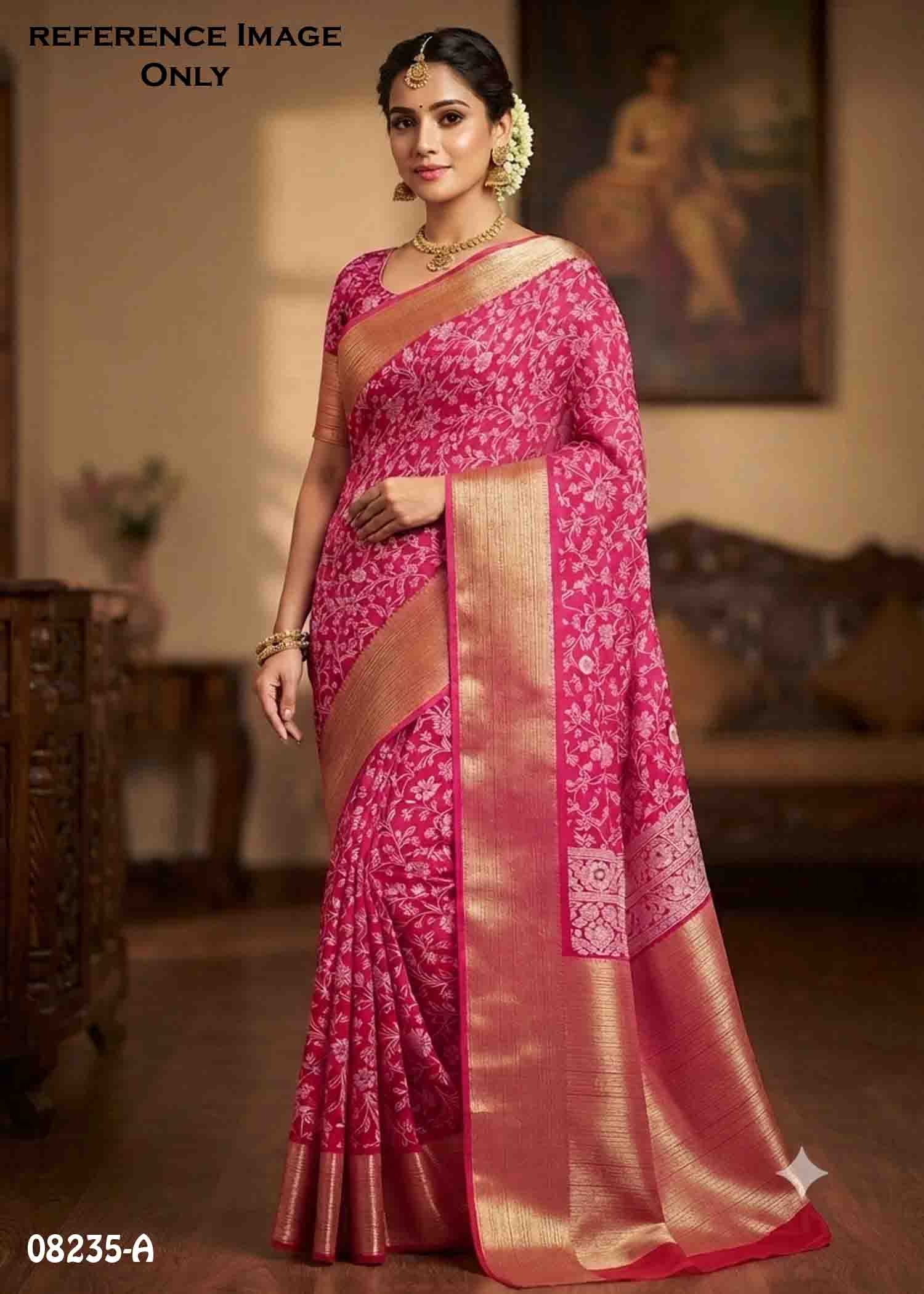 Priyamani - 08235-A DarkPink Color Trendy Soft Chiffon Saree CM1435437