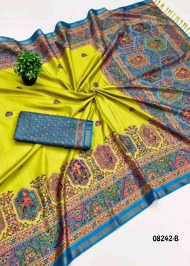 Sunsilk - 08242-B  LemonYellow Color Trendy Fancy Cotton  Saree CM1452335 (RR3D)