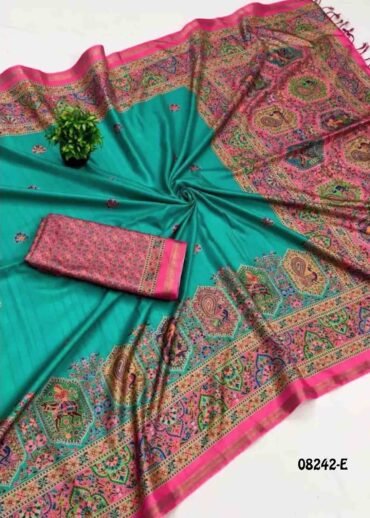 Sunsilk - 08242-E  PineGreen Color Trendy Fancy Cotton  Saree CM1452335 (RR3D)