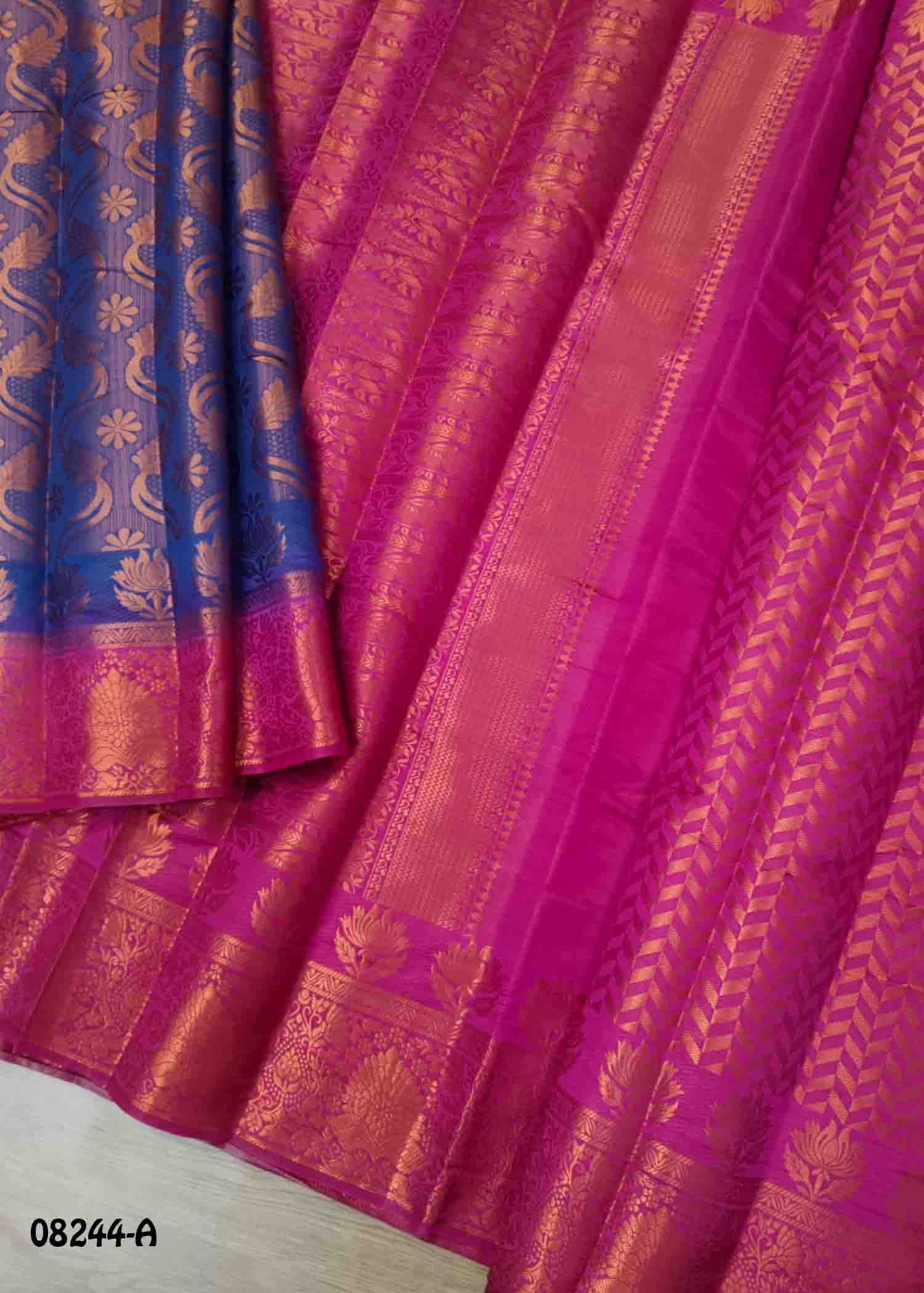 Avanthika 08244-A Navyblue Color Trendy Raw Silk Saree CM1449894 (RR3D)
