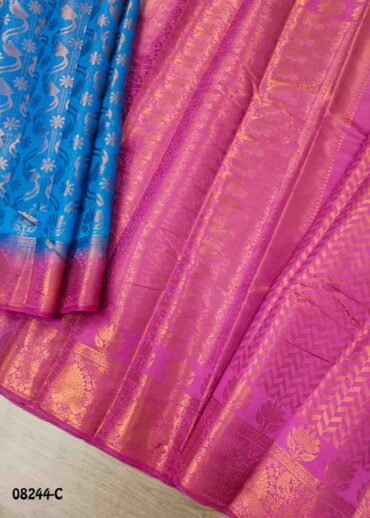 Avanthika  08244-C  Blue Color Trendy Raw Silk  Saree CM1449894(RR3D)