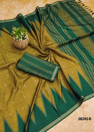 Medimix  08245-B  OliveGreen Color Trendy Fancy Cotton  Saree CM1452335 (RR3D)