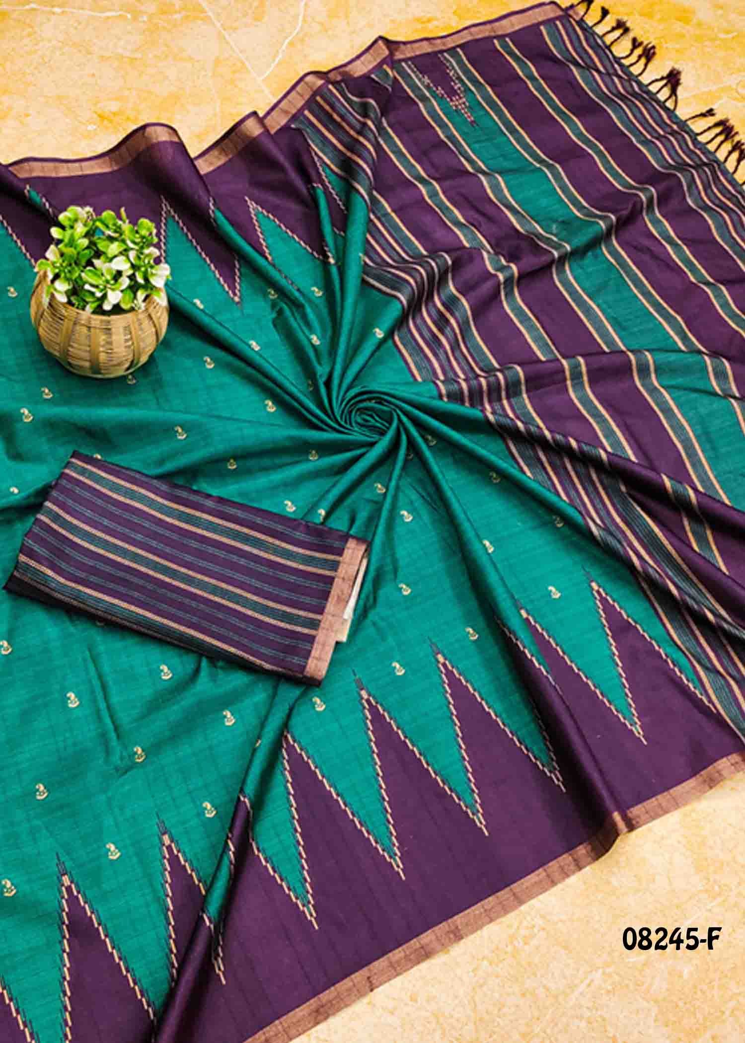 Medimix 08245-F PineGreen Color Trendy Fancy Cotton Saree CM1452335 (RR3D)