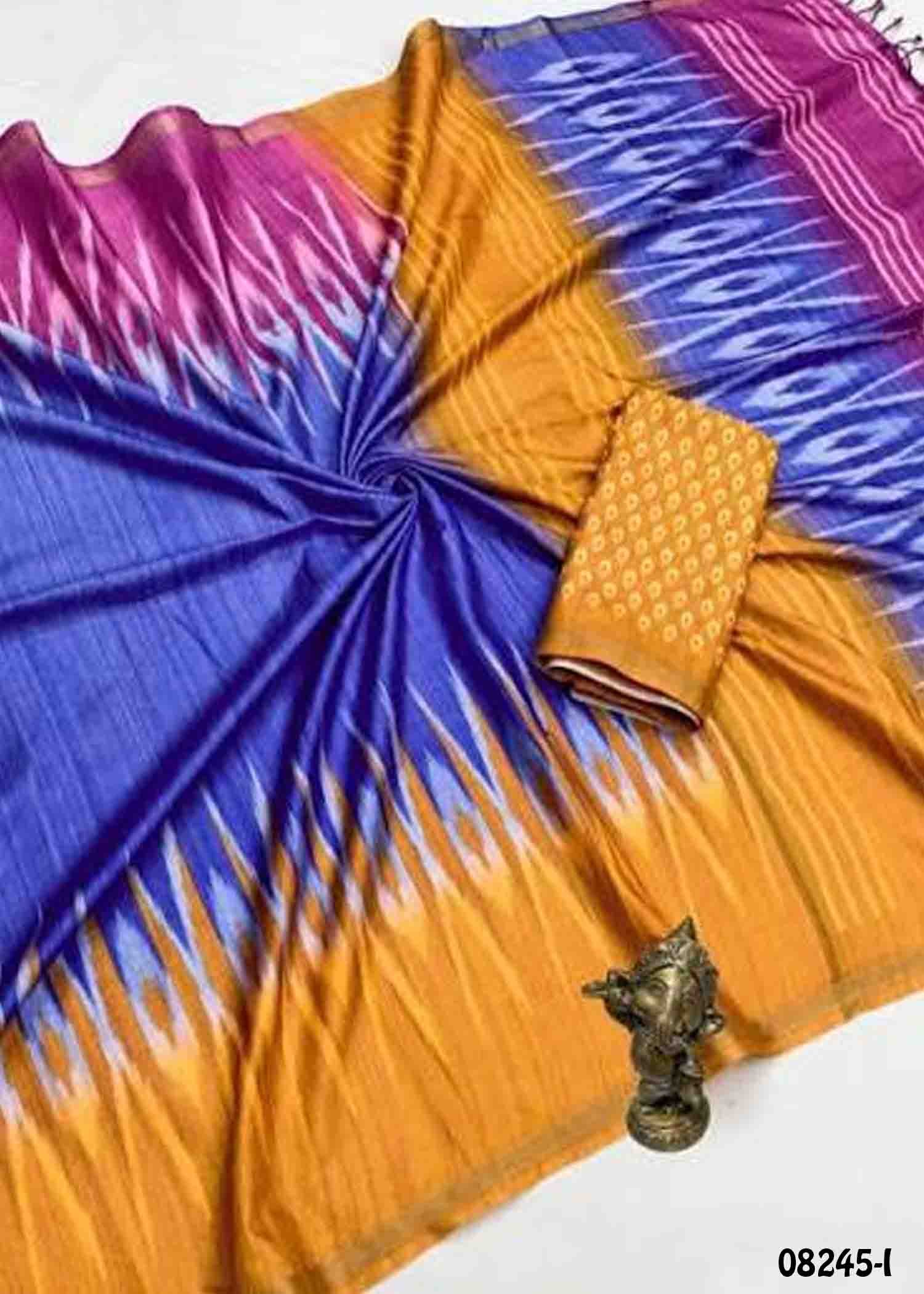 Medimix 08245-I Multi Color Trendy Fancy Cotton Saree CM1452335 (RR3D)