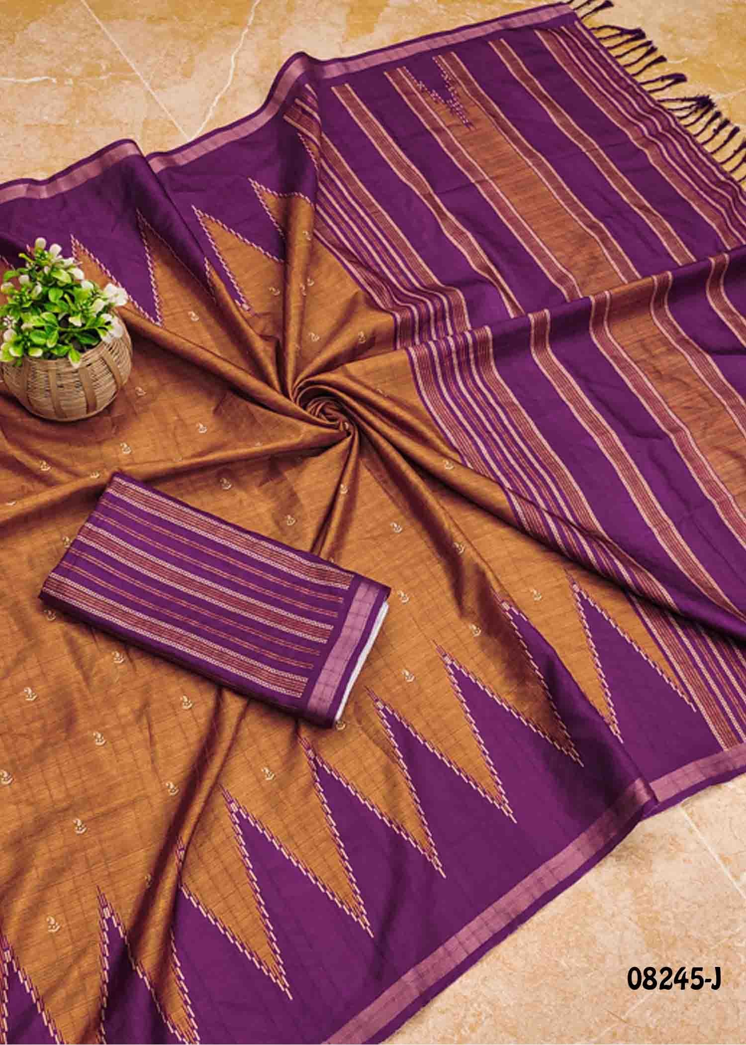Medimix 08245-J Brown Color Trendy Fancy Cotton Saree CM1452335 (RR3D) (Copy)