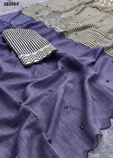 Samiksha  08246-F  Lavander Color Trendy  Linen  Cotton  Saree CM1445881 (RR3C)