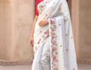Magathy-  08250-C  Halfwhite Color Trendy Linen Cotton  Saree CM1451276 (RR3D)