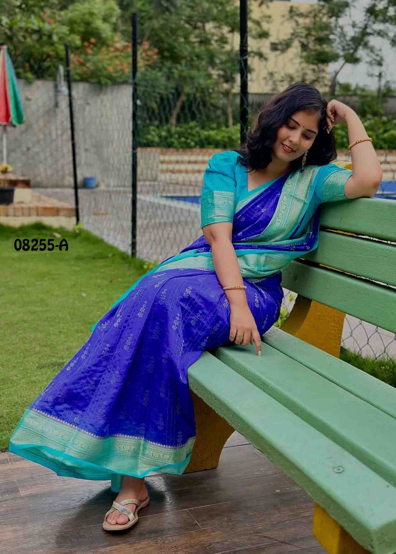 Shruthy- 08255-A Inkblue Color Trendy Fancy Cotton Saree CM1458829 (RR3B)