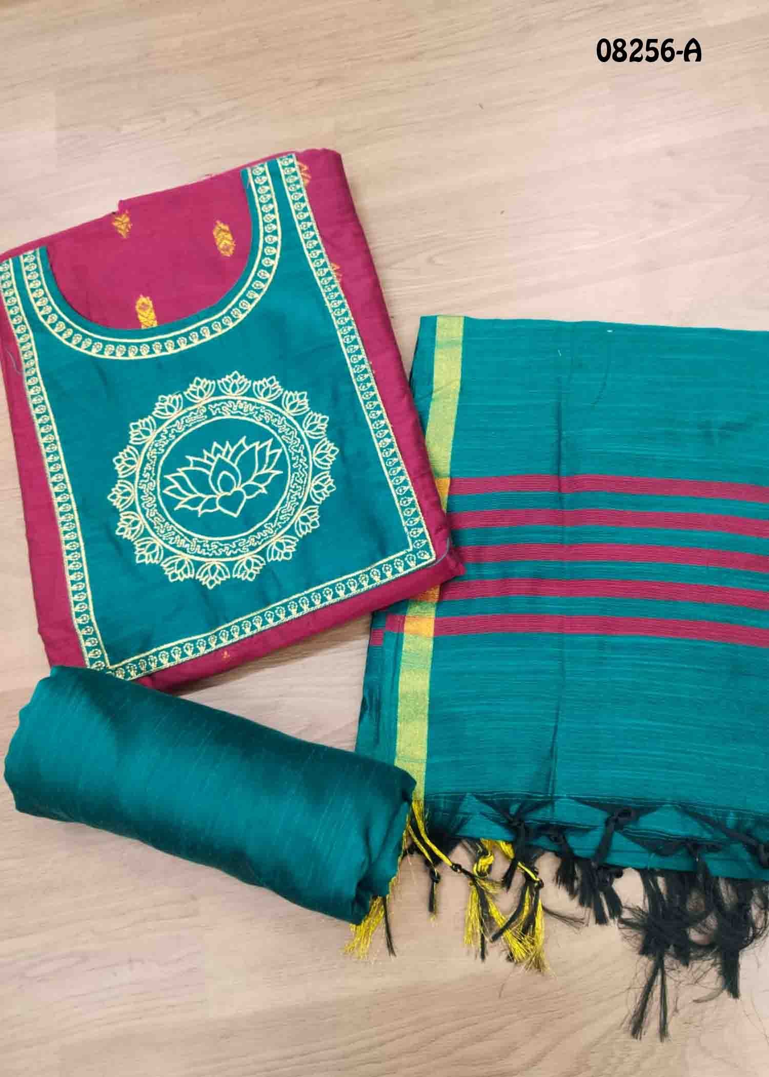 Thosika - 08256-A Pink Color Treaditional South Silk Salwar Material CM1458901 (RR3A)
