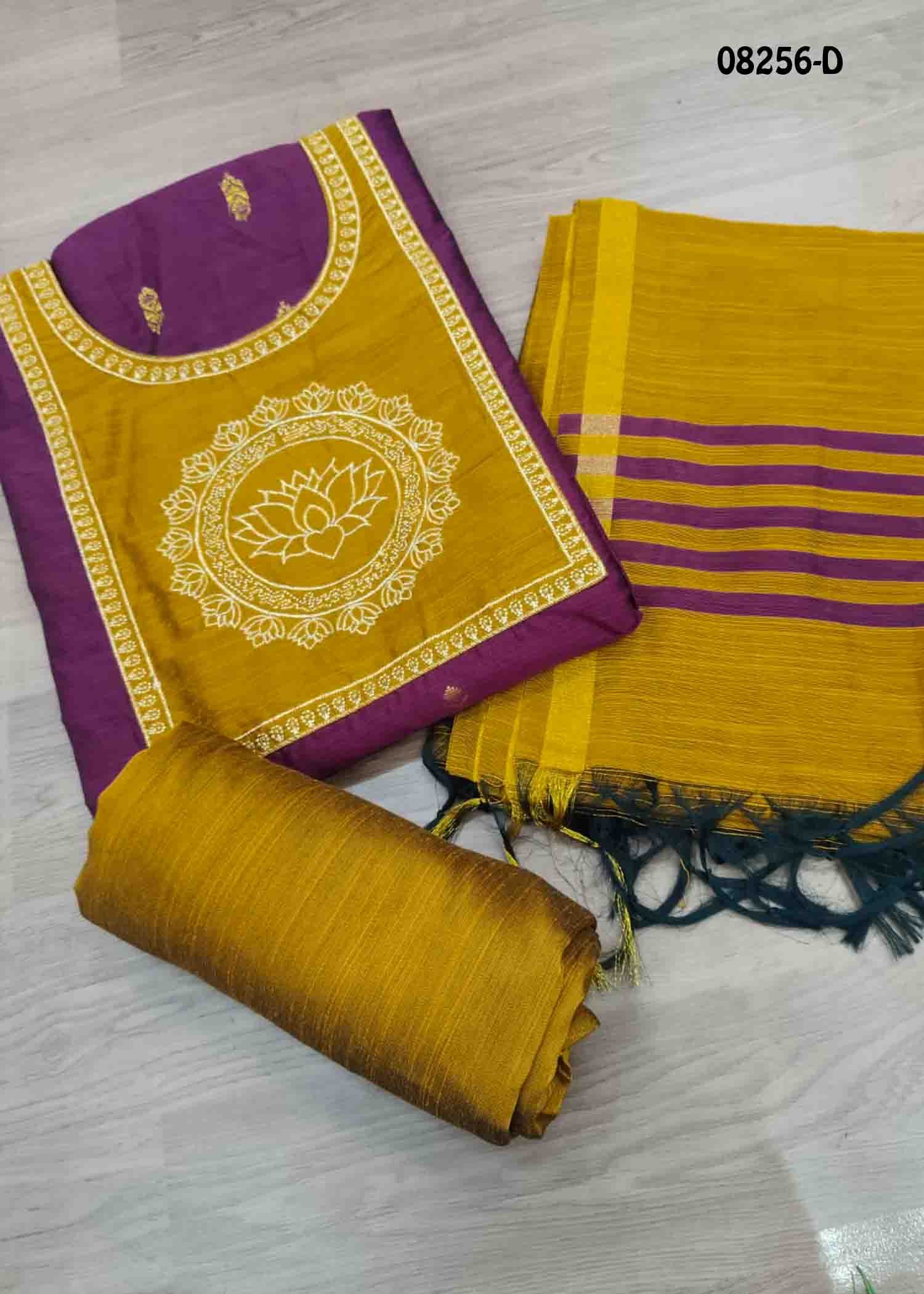 Thosika - 08256-D Purple Color Treaditional South Silk Salwar Material CM1458901 (RR3A)