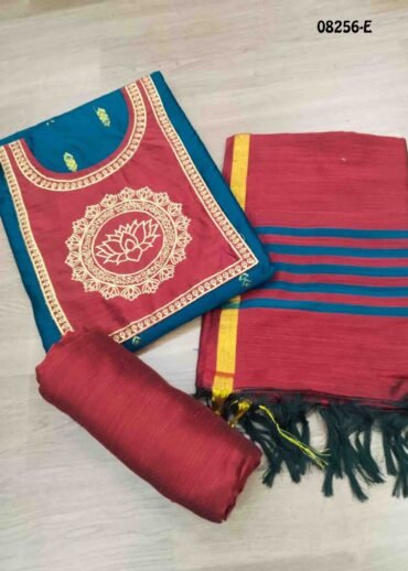 Thosika - 08256-E Peacockblue Color Treaditional South Silk Salwar Material CM1458901 (RR3A)