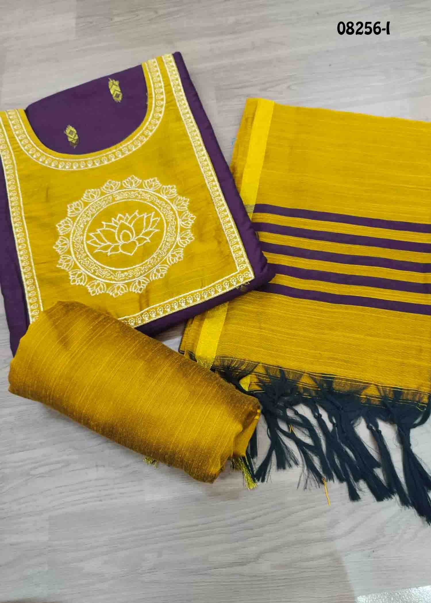 Thosika - 08256-I Violet Color Treaditional South Silk Salwar Material CM1458901 (RR3A)
