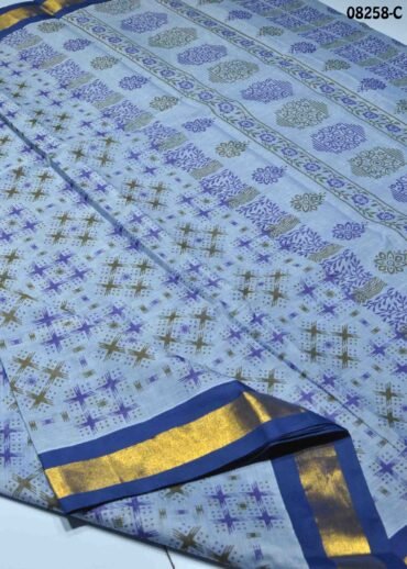 Narmatha-  08258-C  Blue  Color Trendy Pure Cotton  Saree CM1448244 (RR3B)