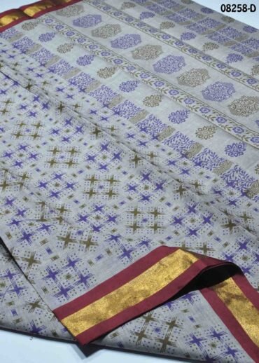 Narmatha-  08258-D  Grey  Color Trendy Pure Cotton  Saree CM1448244 (RR3B)