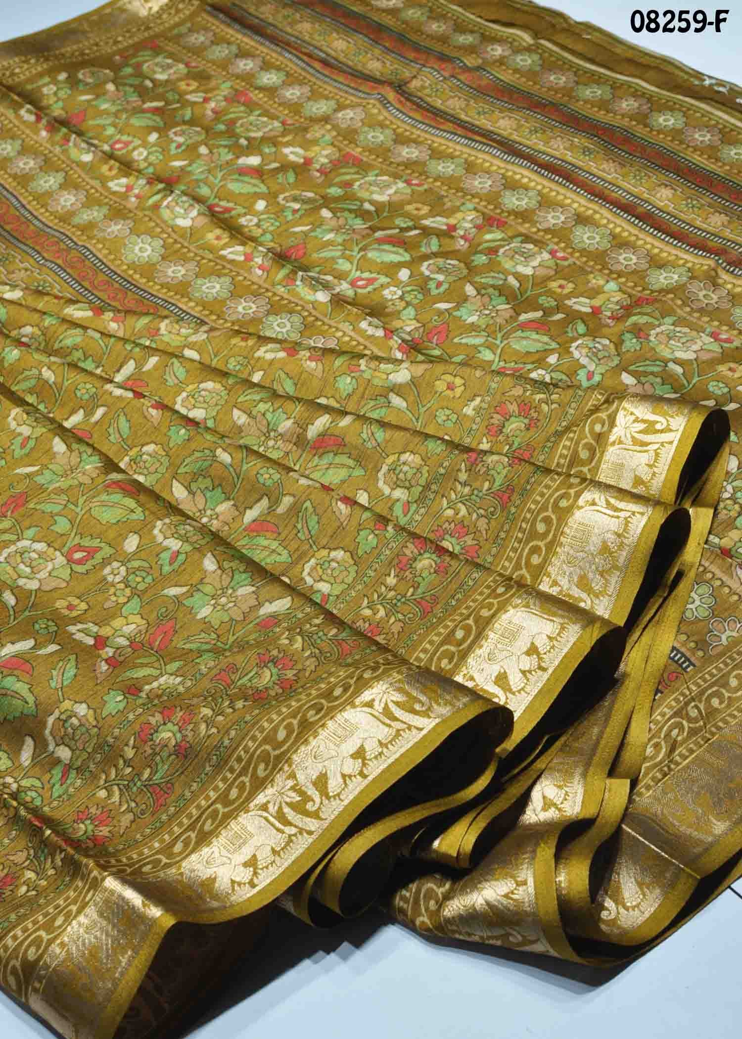 Nandhini- 08259-F Olivegreen Color Trendy Fancy Cotton Saree CM1448244 (RR3B)
