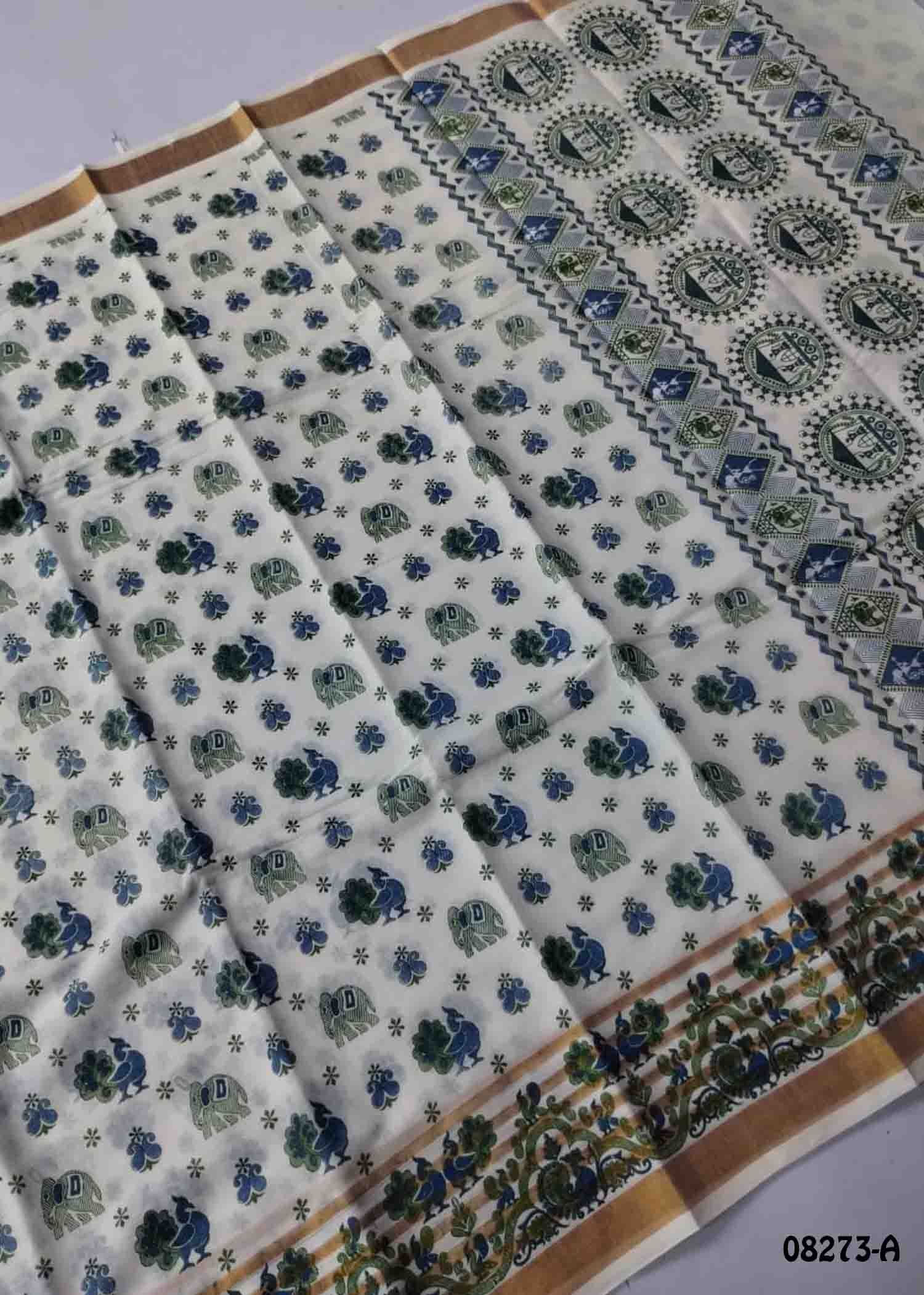 Kowsalya-08273-A Halfwhite Color Poly Cotton Saree CM1455627 (RR3C)