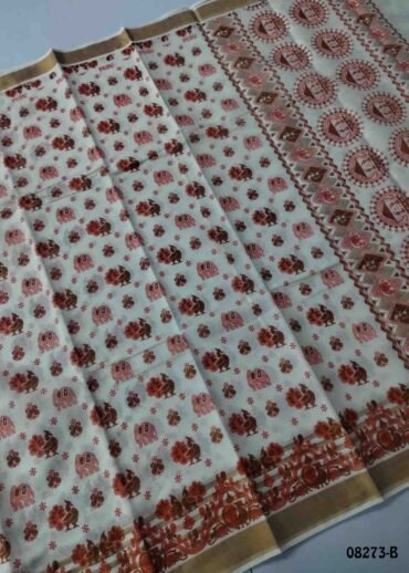 Kowsalya-08273-B  Halfwhite  Color Poly Cotton Saree CM1455627 (RR3C)
