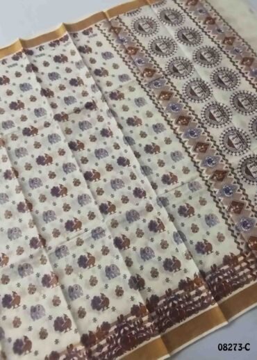 Kowsalya-08273-C  Halfwhite  Color Poly Cotton Saree CM1455627 (RR3C)
