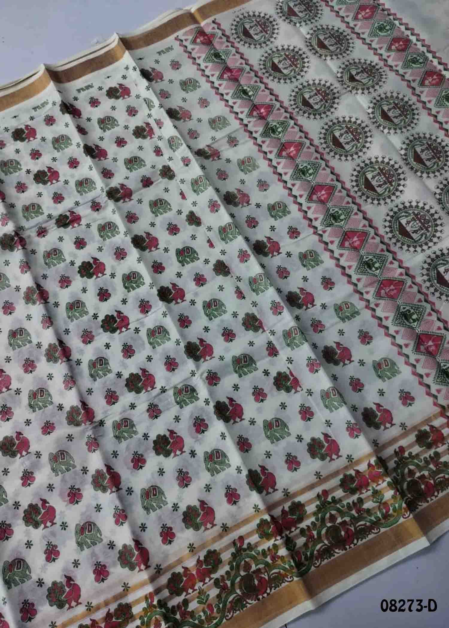 Kowsalya-08273-D Halfwhite Color Poly Cotton Saree CM1455627 (RR3C)
