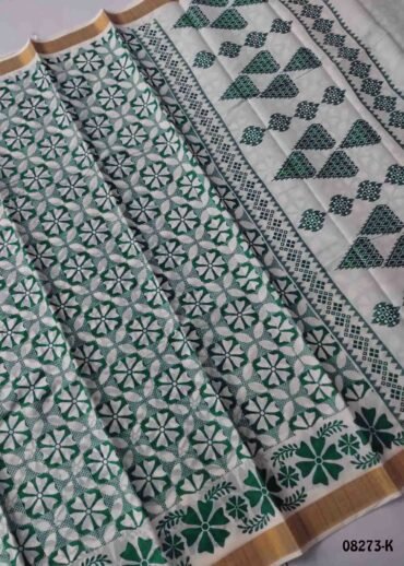 Kowsalya-08273-K  Cyan Color Poly Cotton Saree CM1455627 (RR3C)