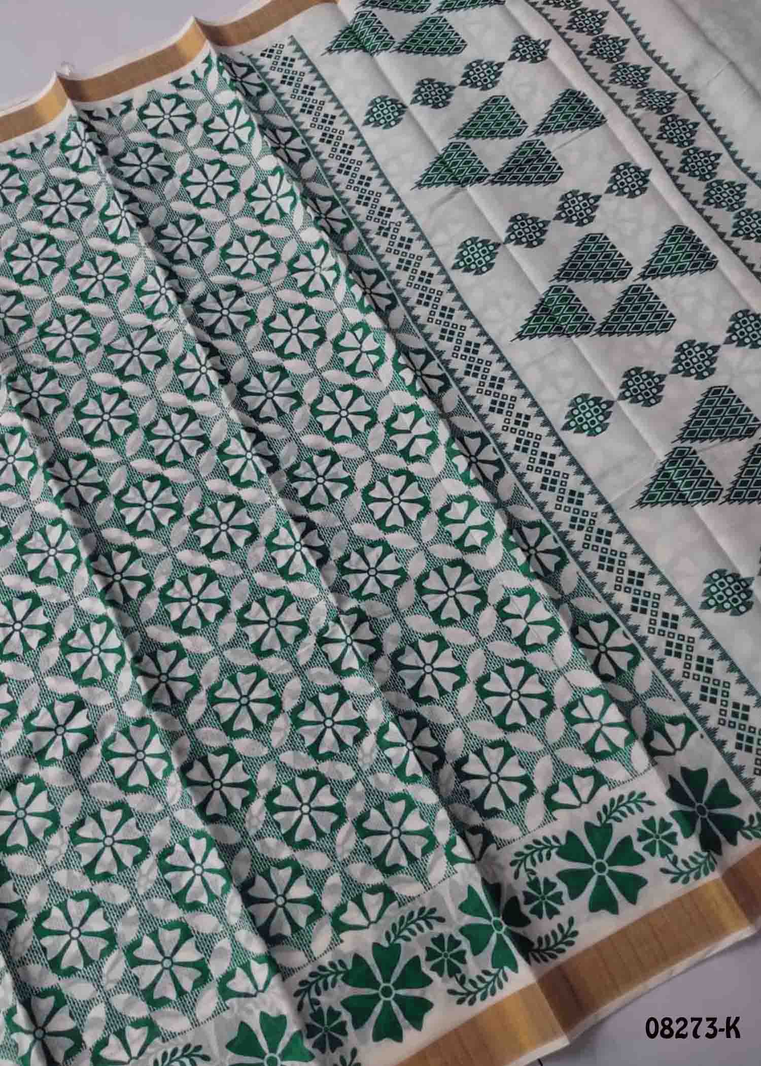 Kowsalya-08273-K Cyan Color Poly Cotton Saree CM1455627 (RR3C)