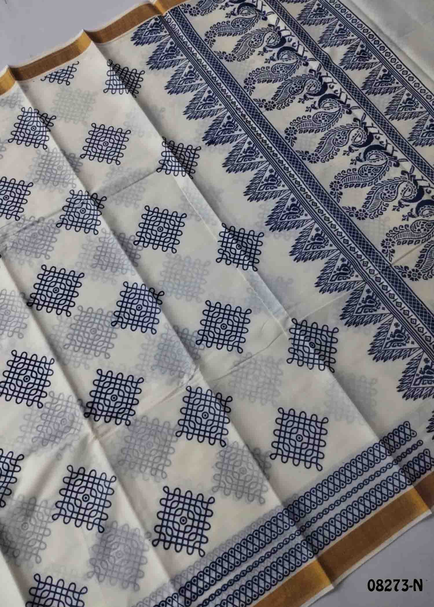 Kowsalya-08273-N Halfwhite Color Poly Cotton Saree CM1455627 (RR3C)