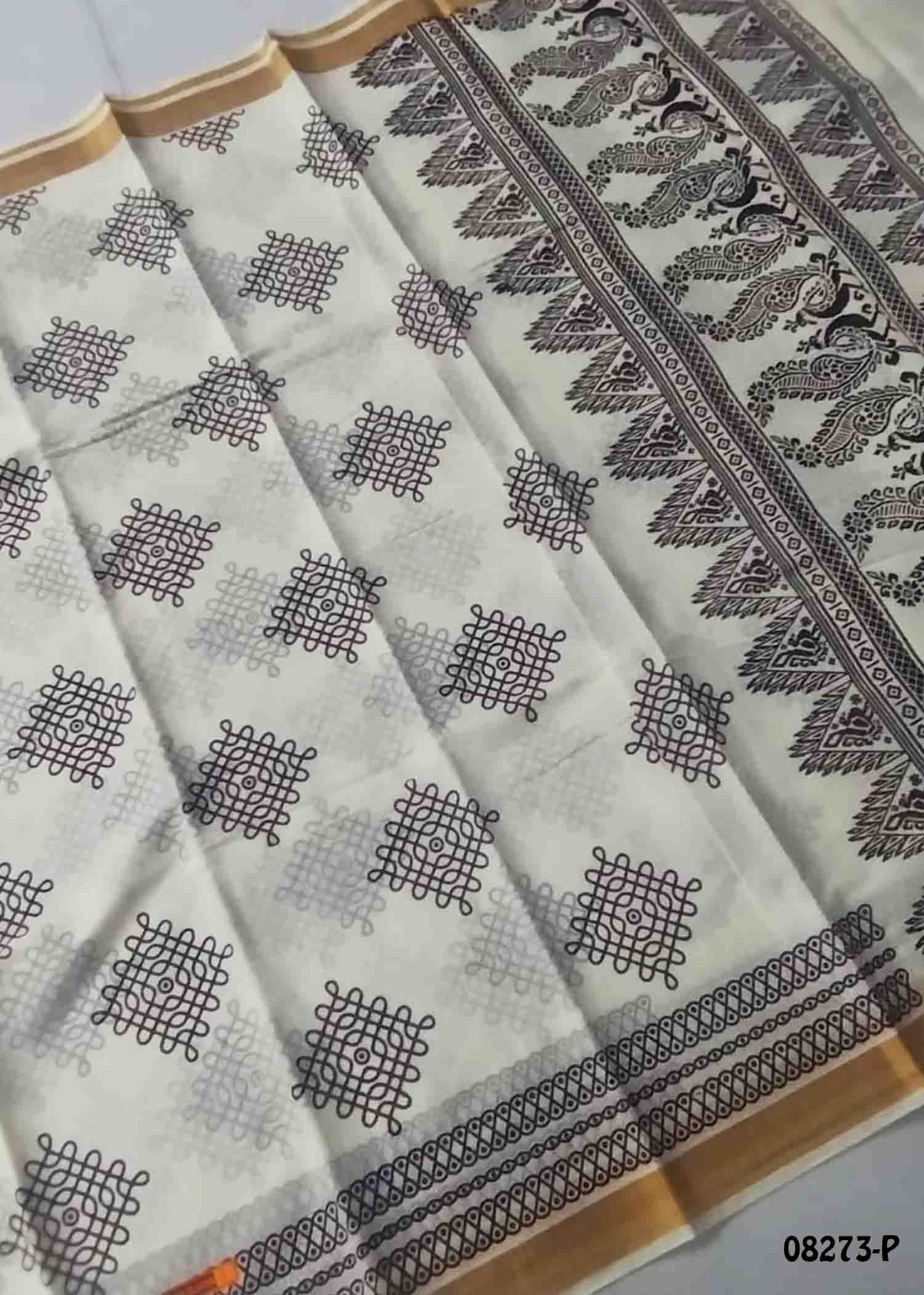 Kowsalya-08273-P Halfwhite Color Poly Cotton Saree CM1455627 (RR3C)