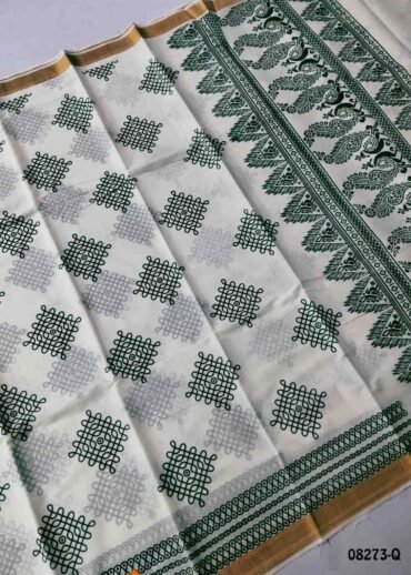 Kowsalya-08273-Q  Halfwhite  Color Poly Cotton Saree CM1455627 (RR3C)