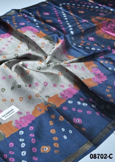 Anandhi - 08702-C  Grey With Navyblue Color Excellent Fancy Cotton Saree CM1448211 (LR2B)