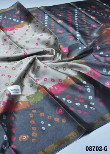 Anandhi - 08702-G  Grey With Black Color Excellent Fancy Cotton Saree CM1448211 (LR2B)