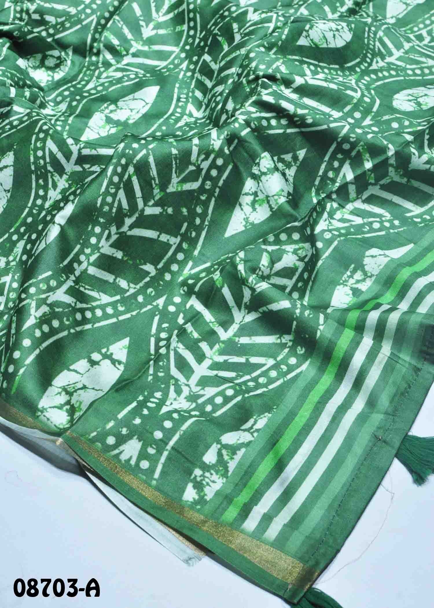 Nithya - 08703-A Green Color Excellent Fancy Cotton Saree CM1452362 (LR2B)