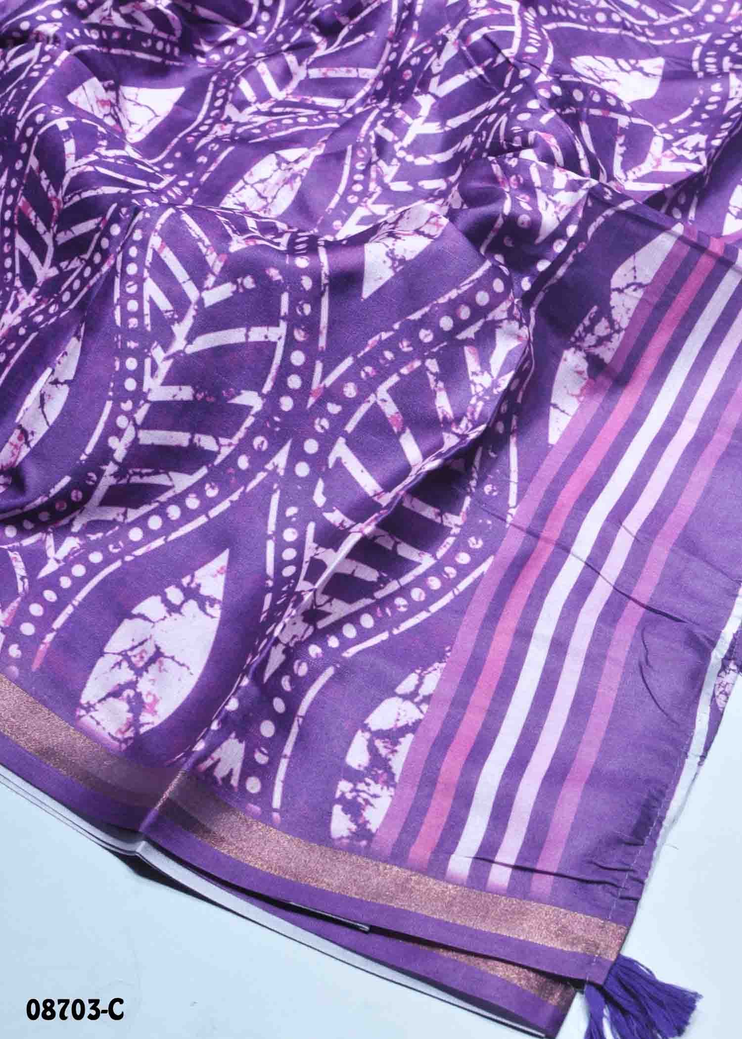 Nithya - 08703-C Magenta Color Excellent Fancy Cotton Saree CM1452362 (LR2B)
