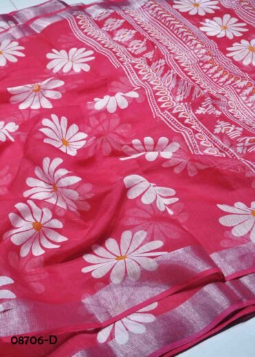 Nithya - 08706-D  Pink Color Trendy Linen Saree CM1437988 (RR1E)
