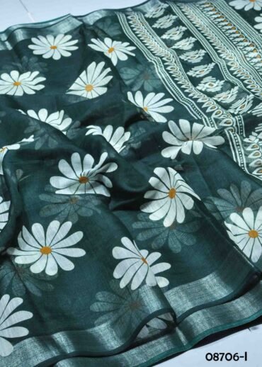 Nithya - 08706-I  Green Color Trendy Linen Saree CM1437988 (RR1E)