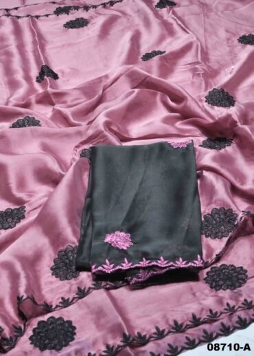 Janani-  08710-A  OnionPink  Color Excellent  Black Rangoli Saree CM1458247 (RR3C)