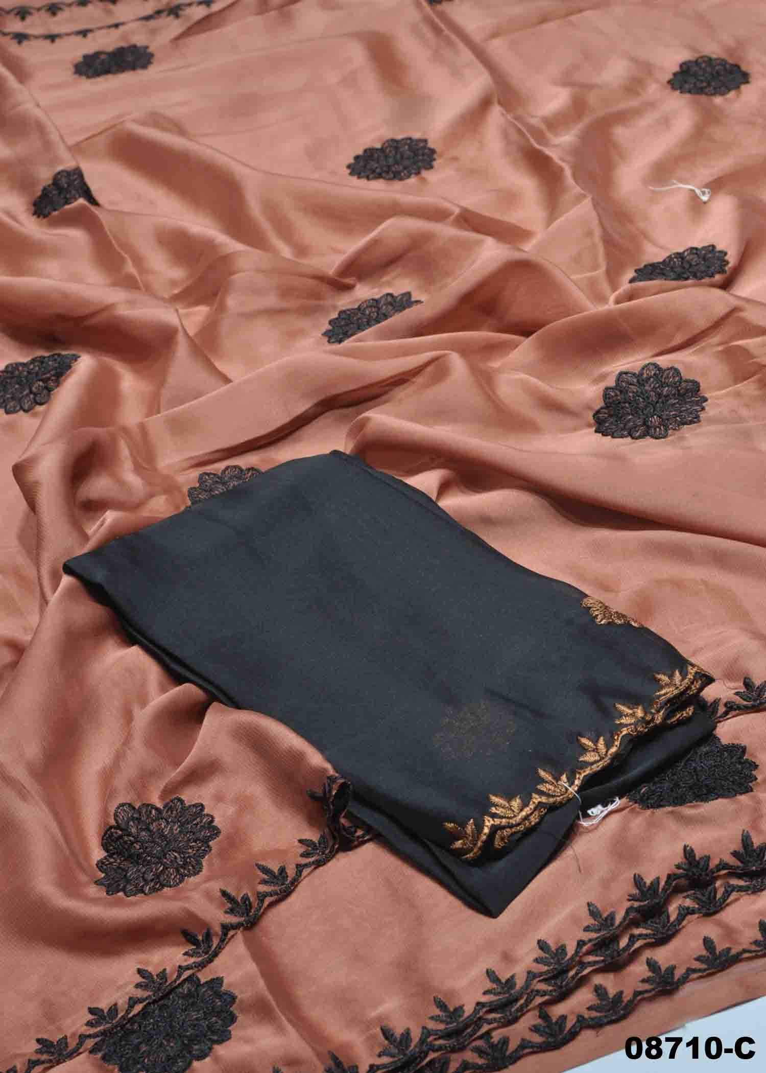 Janani- 08710-C peachpink Color Excellent Black Rangoli Saree CM1458247 (RR3C)