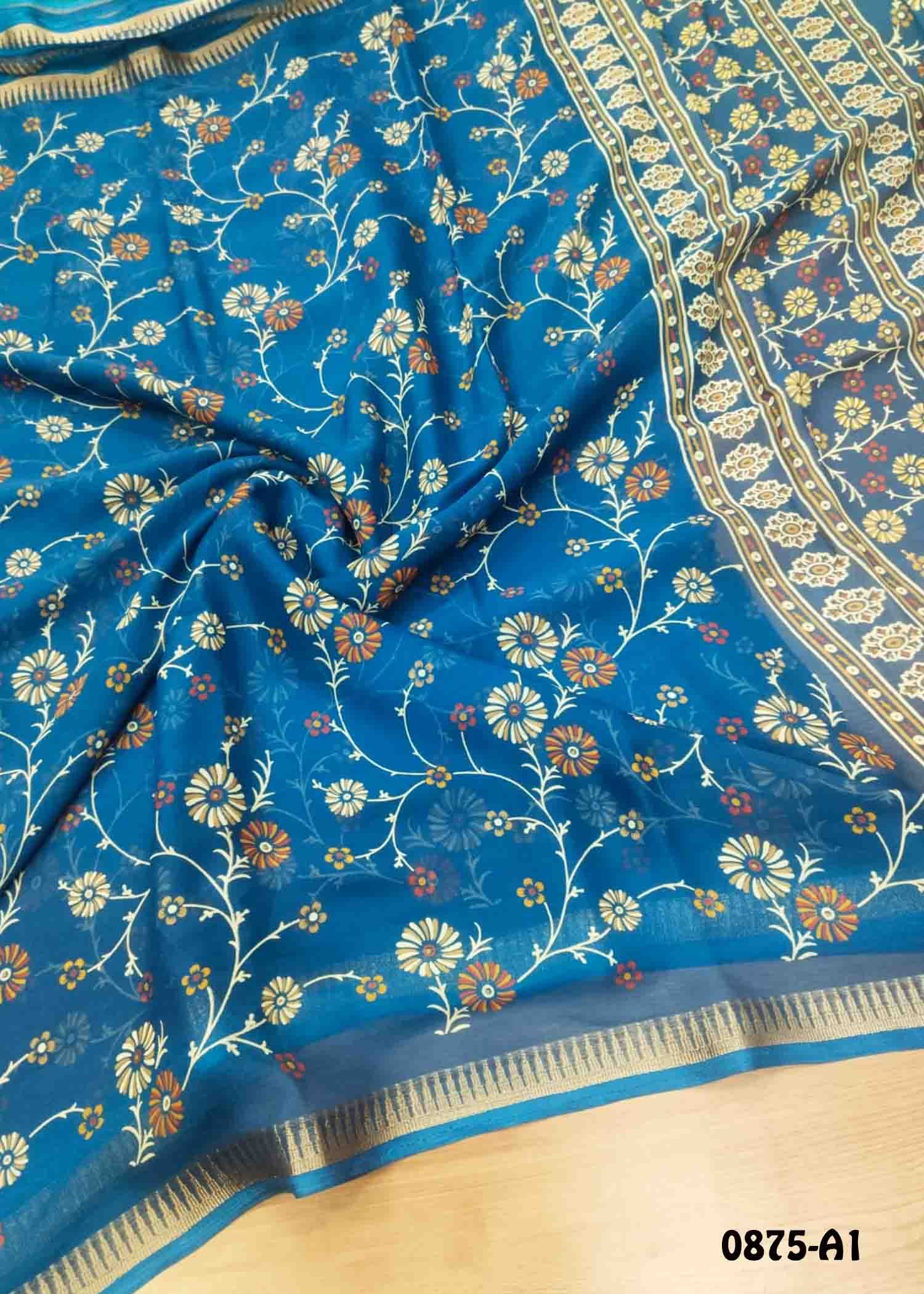 Deepa - 0875-A Blue Color Trendy Soft Georgette Saree CM1431412