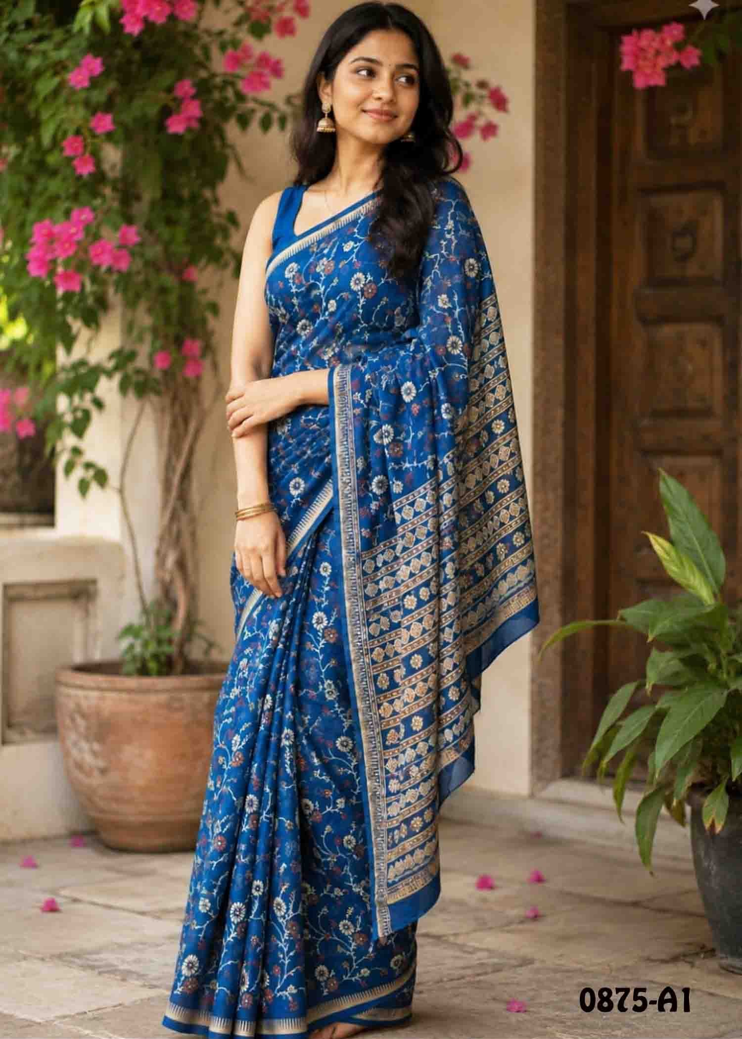 Deepa - 0875-A Blue Color Trendy Soft Georgette Saree CM1431412