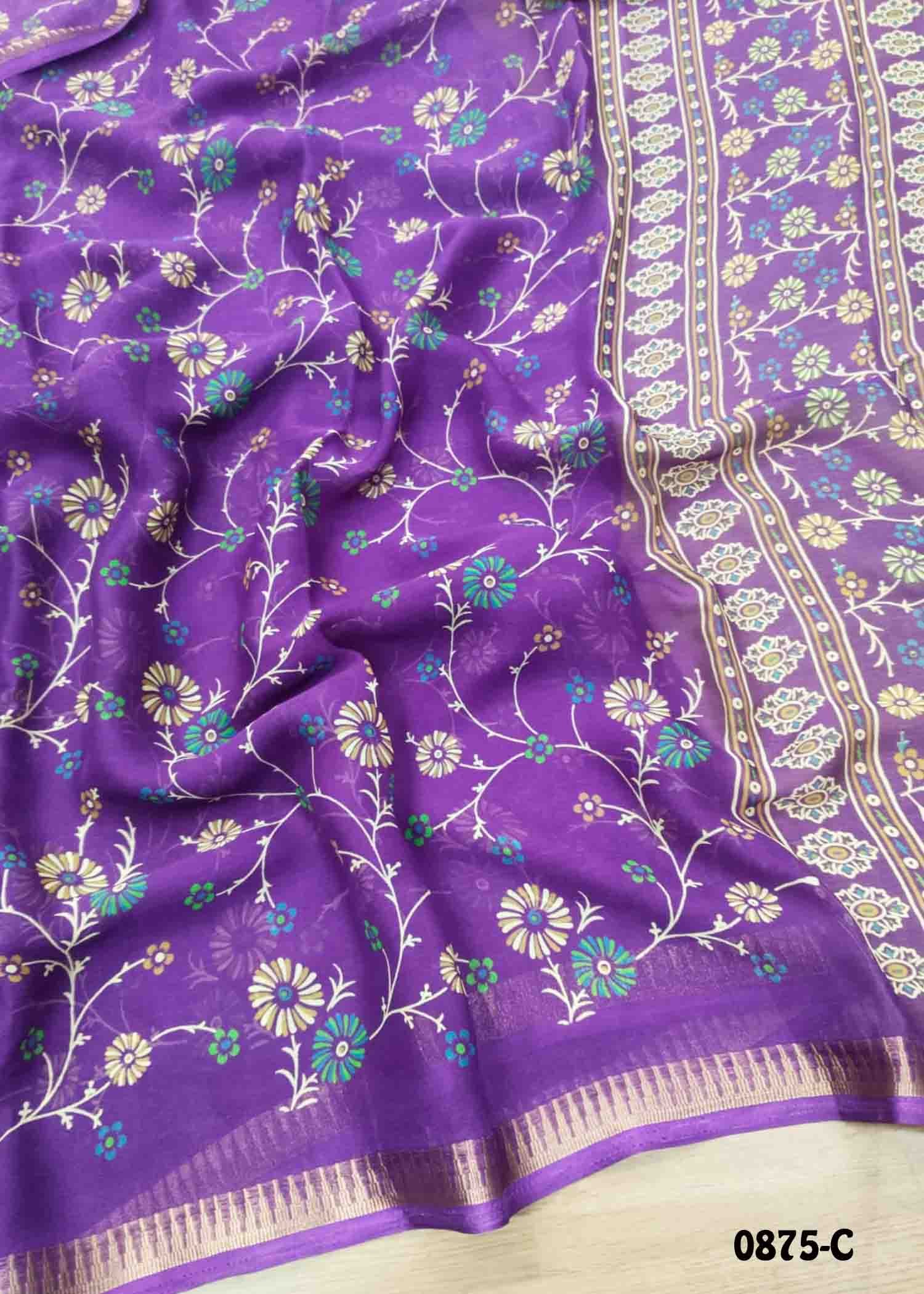 Deepa - 0875-C Violet Color Trendy Soft Georgette Saree CM1431412