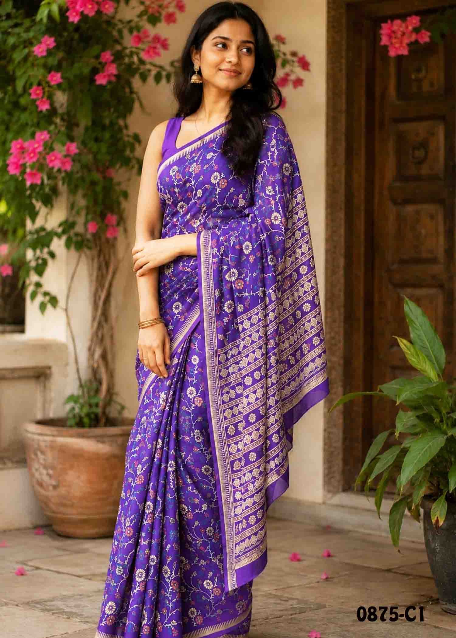 Deepa - 0875-C Violet Color Trendy Soft Georgette Saree CM1431412