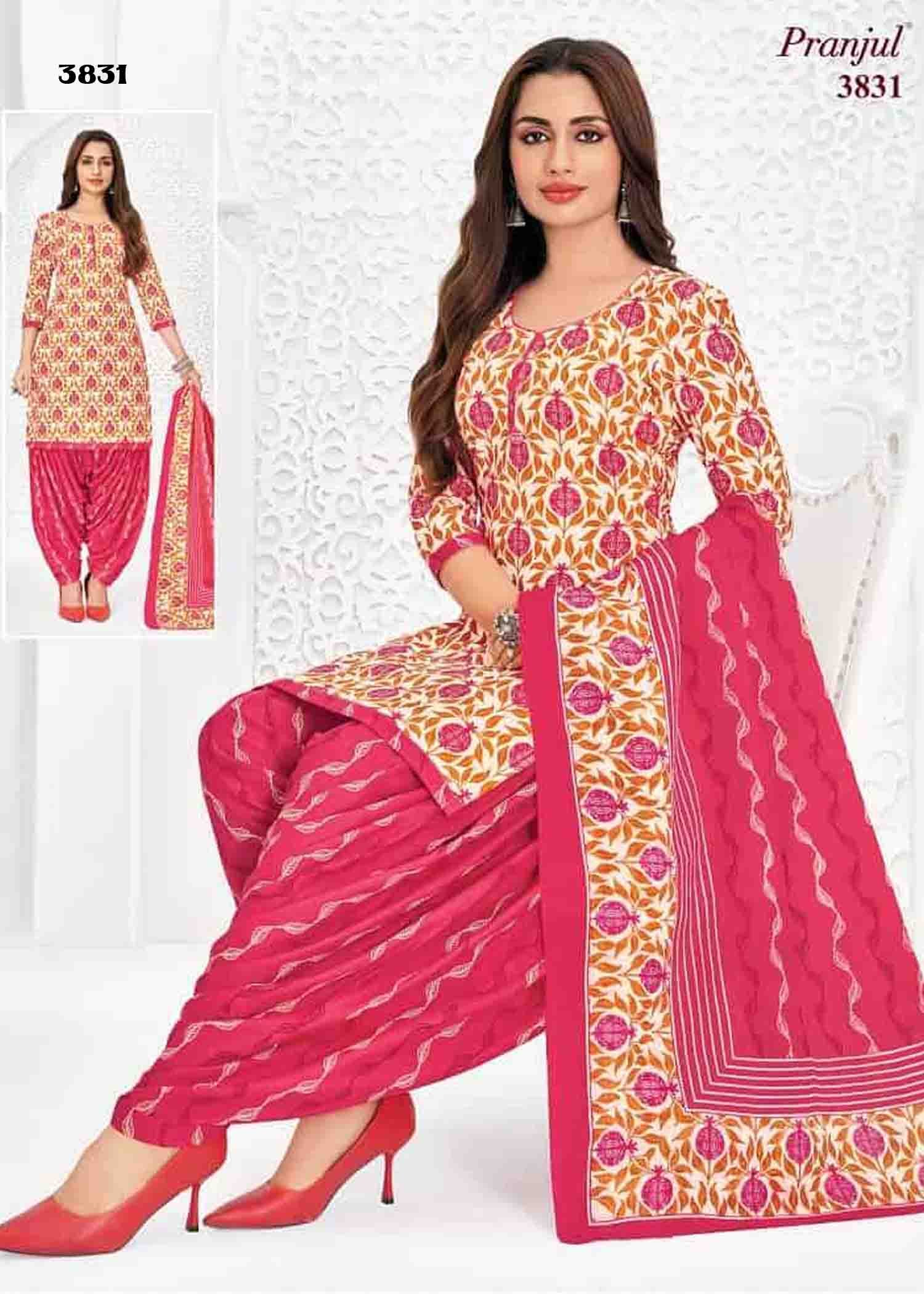 Pranjul Vol-38 - 3831 Tan Color Cotton Salwar Material CM1424770 (LR6D)
