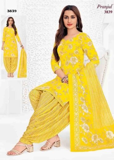 Pranjul Vol-38 - 3839  Yellow Color Cotton Salwar Material CM1424770 (LR6D)