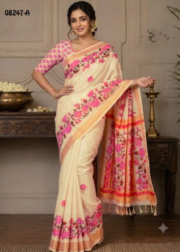 Tamarai 08247-A  LightSandal Color Excellent Fancy Cotton Saree CM1456979 (RR2C)