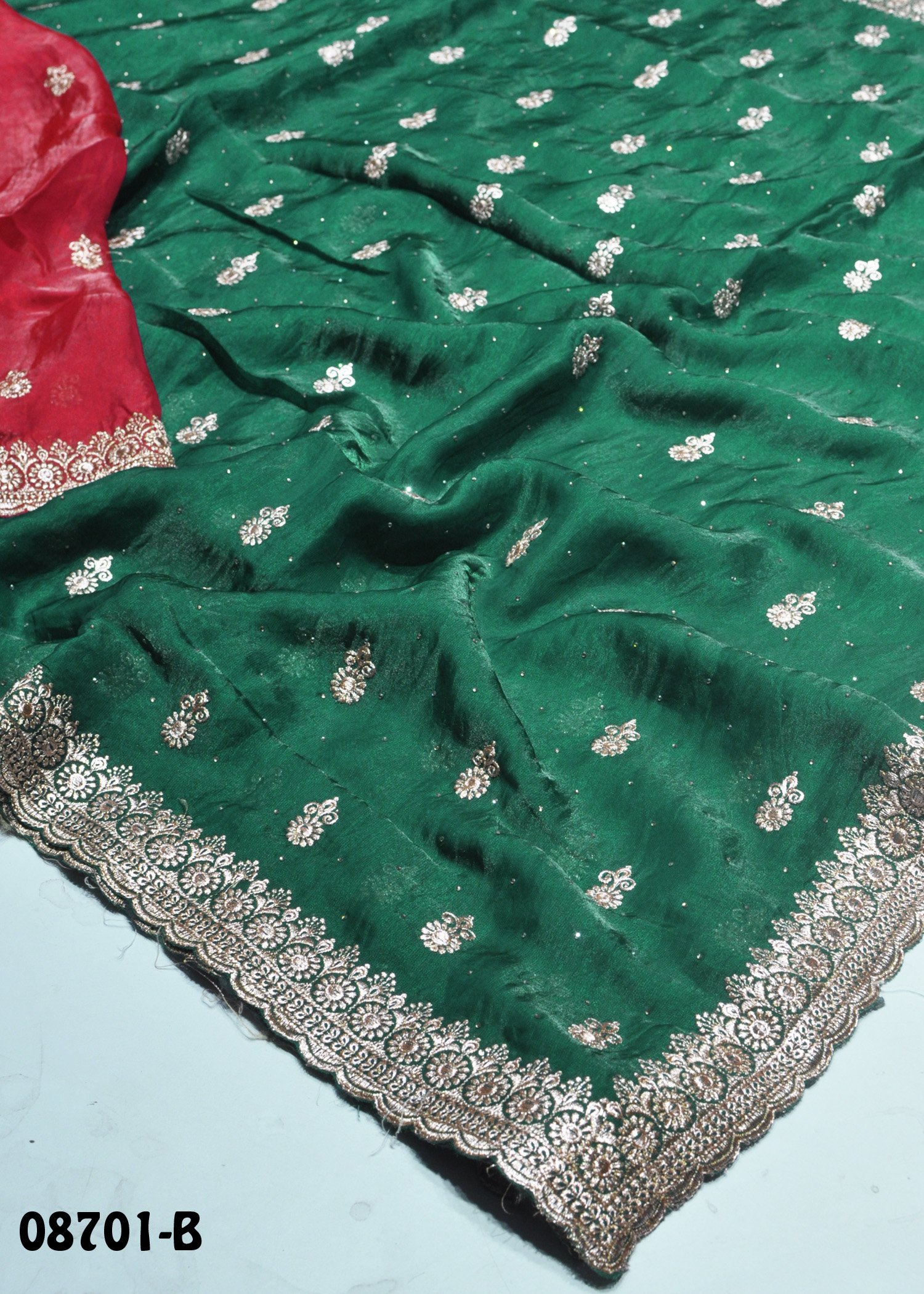 Jayasri - 08701-B Green Color Excellent Black Rangoli Saree CM1435878 (LR2B)